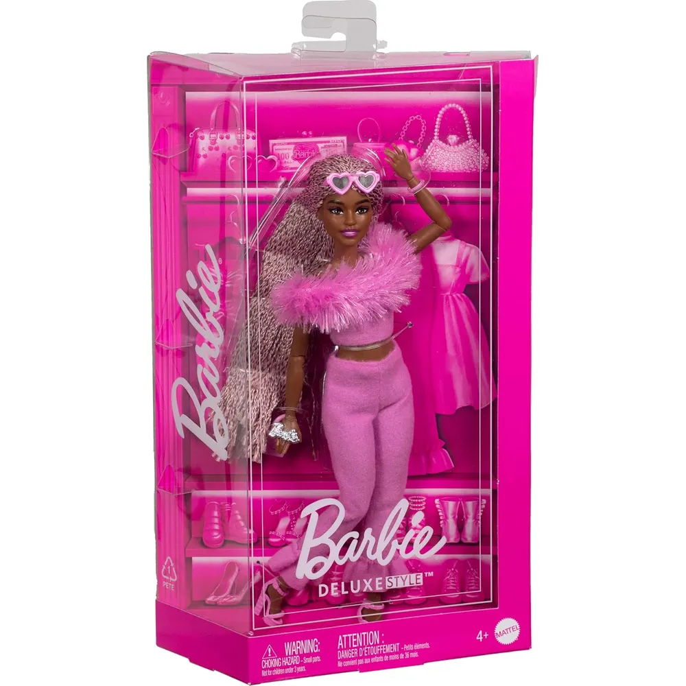 BARBIE DELUXE ESTILO 4 BARBIECORE CON TRENZAS ROSA Y MARRÓN