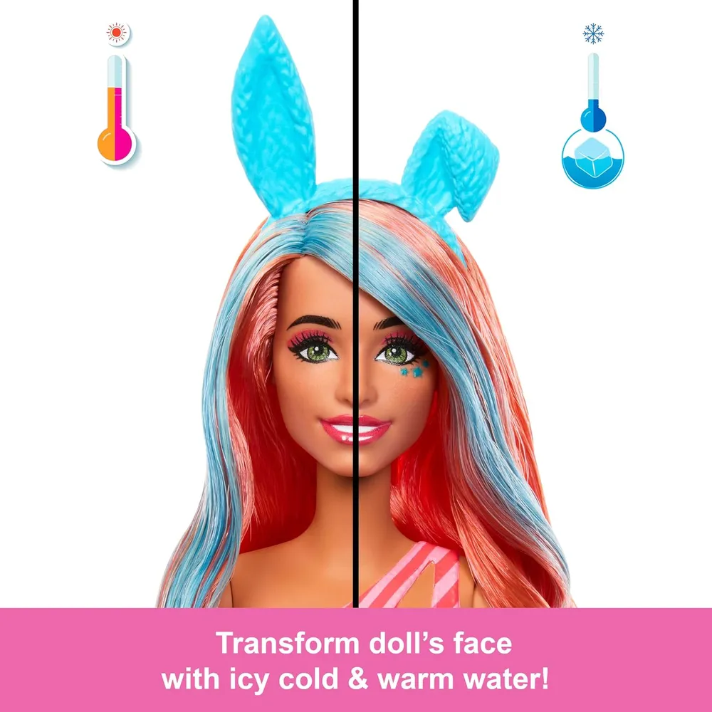 BARBIE POP REVEAL SHAKES MUÑECA CON MASCOTA AROMA CONEJITO