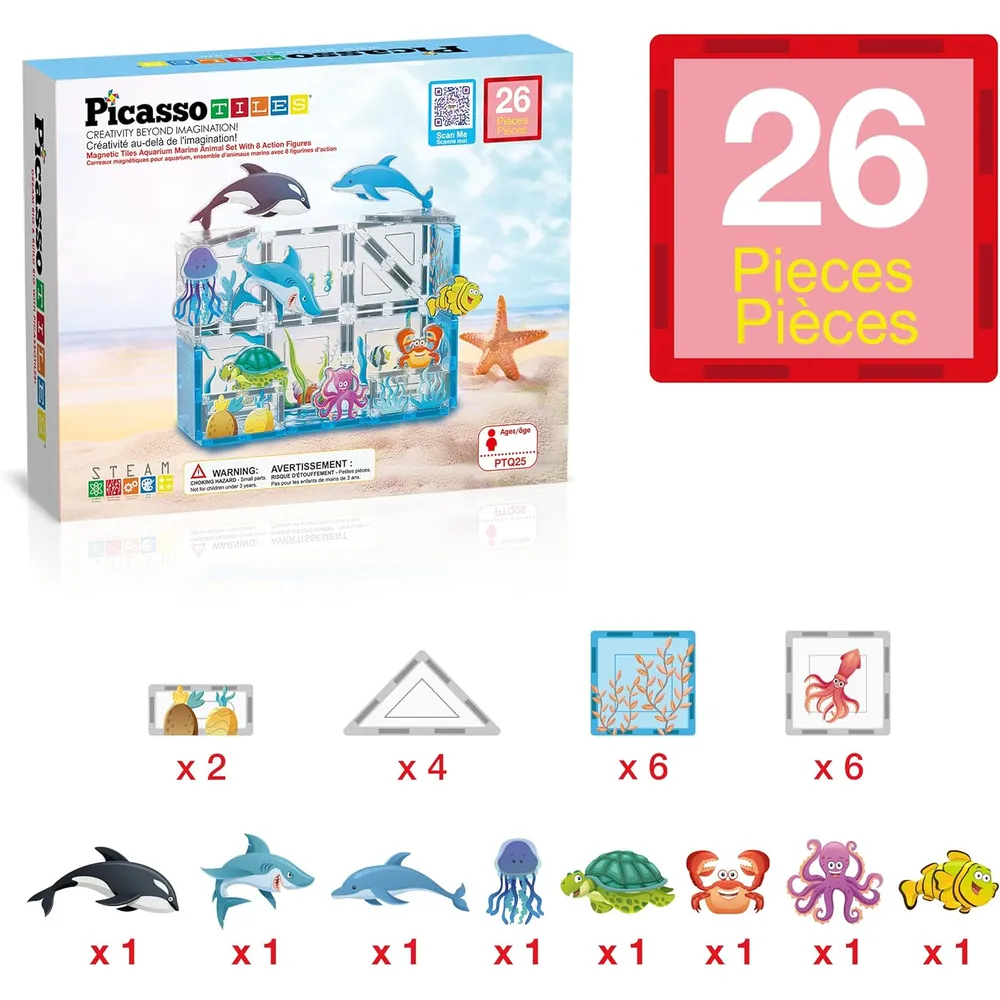BLOQUES MAGNÉTICOS ANIMALES MARINOS PTQ25 PICASSOTILES
