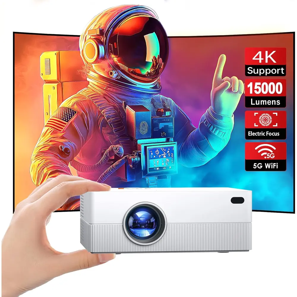 PROYECTOR JOWLURK 1080P WIFI/BLUETOOTH 4K | 15000 LUMEN 200"