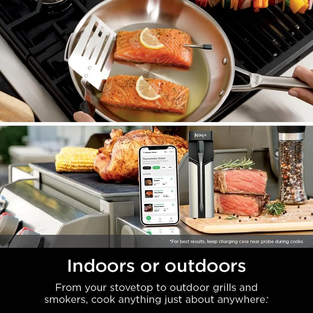 NINJA TERMÓMETRO PROCHEF BLUETOOTH WP100, INALÁMBRICO, PARA CARNES Y PARRILLAS