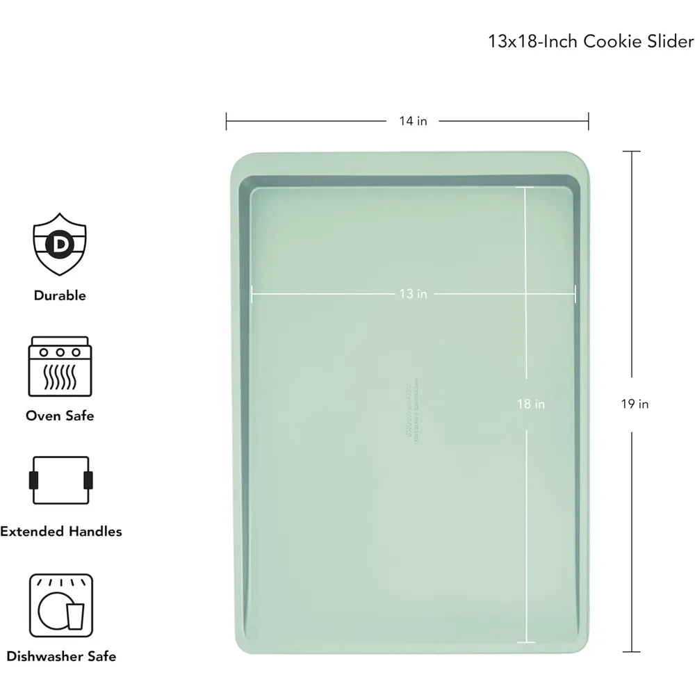 KitchenAid bandejas para galletas 33x46 cm, acero suizo | Pistacho