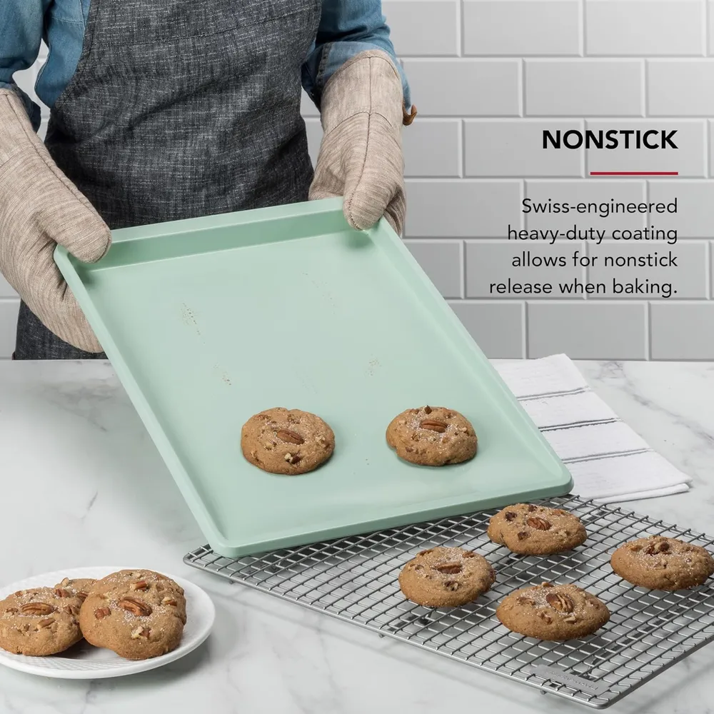 KitchenAid bandejas para galletas 33x46 cm, acero suizo | Pistacho