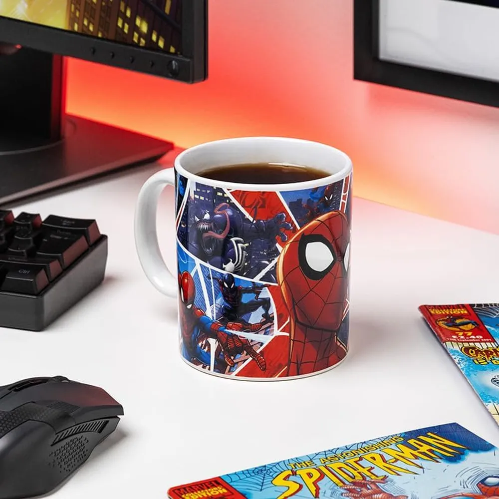Paladone Marvel Spider-Man, taza XL collage cómics oficial