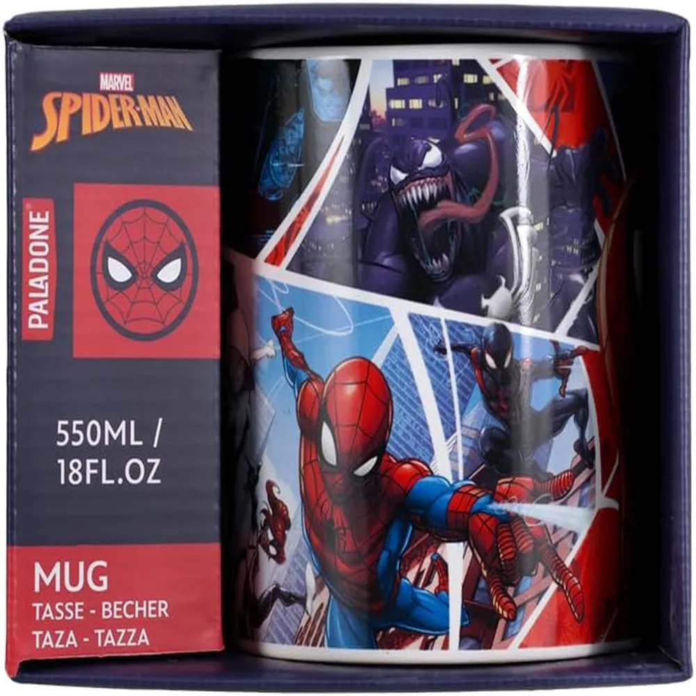 Paladone Marvel Spider-Man, taza XL collage cómics oficial