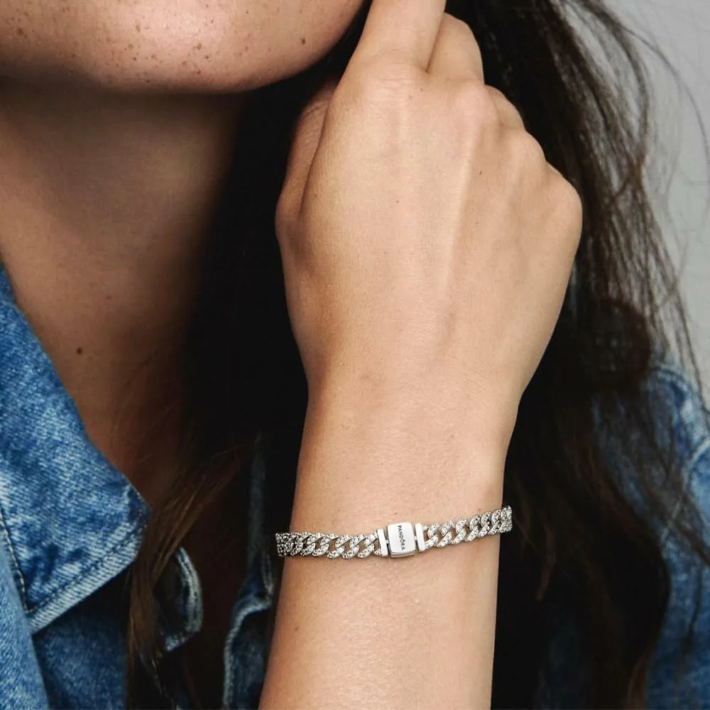 Pandora Timeless pulsera cadena cubana 16 cm | Plata
