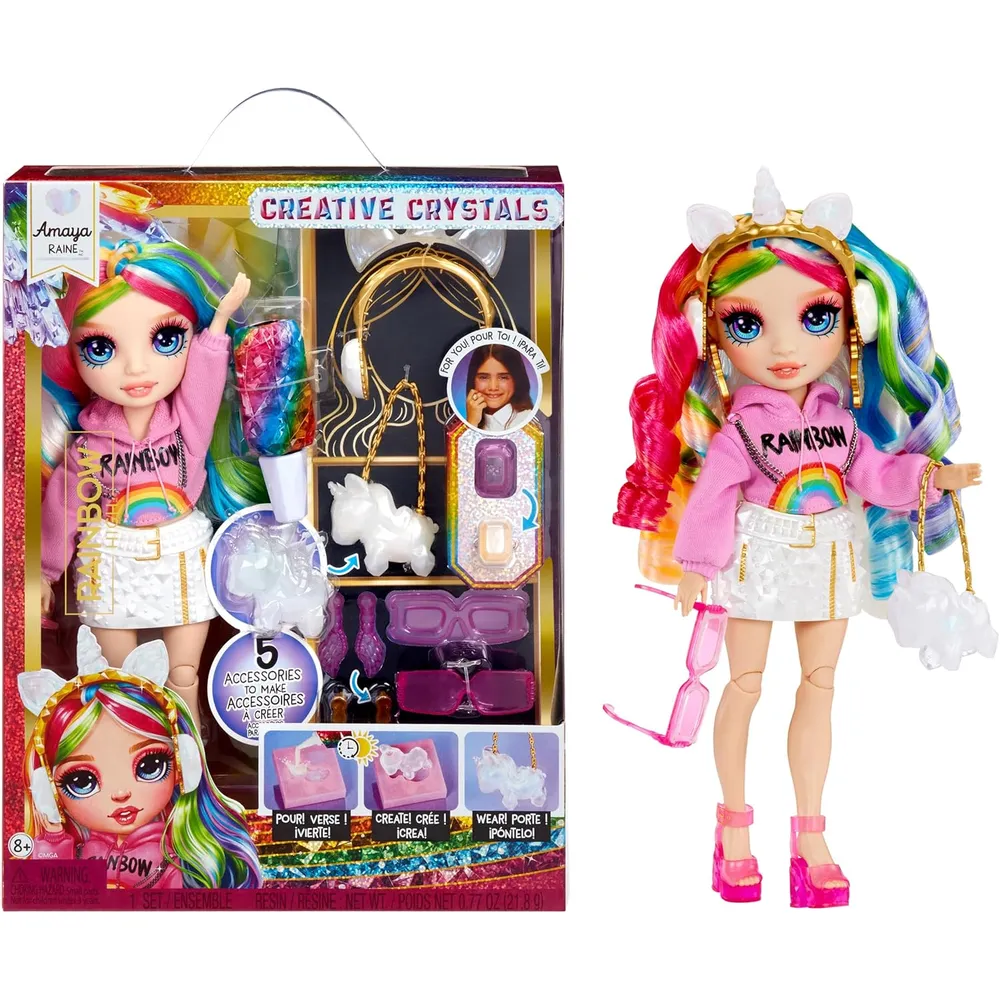 Rainbow High Amaya muñeca Creative Crystals