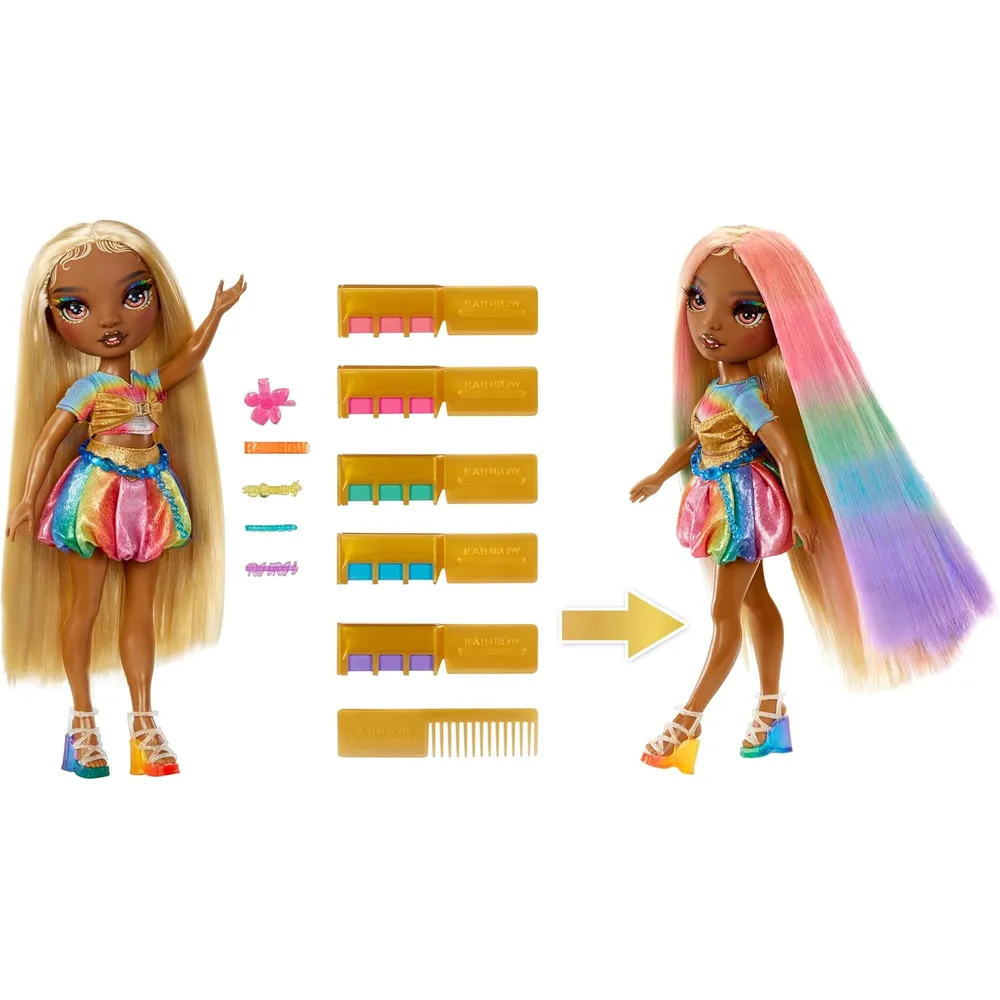 Rainbow High Meline muñeca con tiza para peinar
