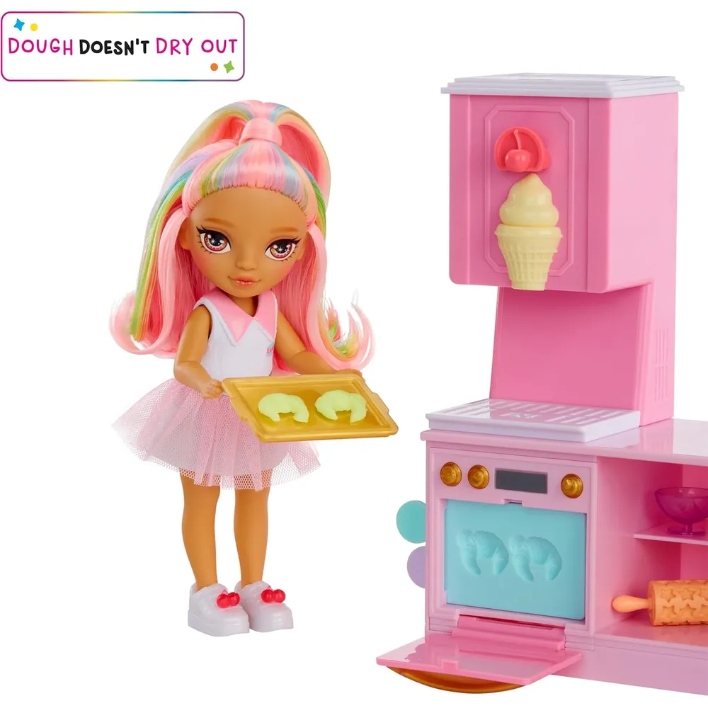 Rainbow High Littles tienda de postres con muñeca