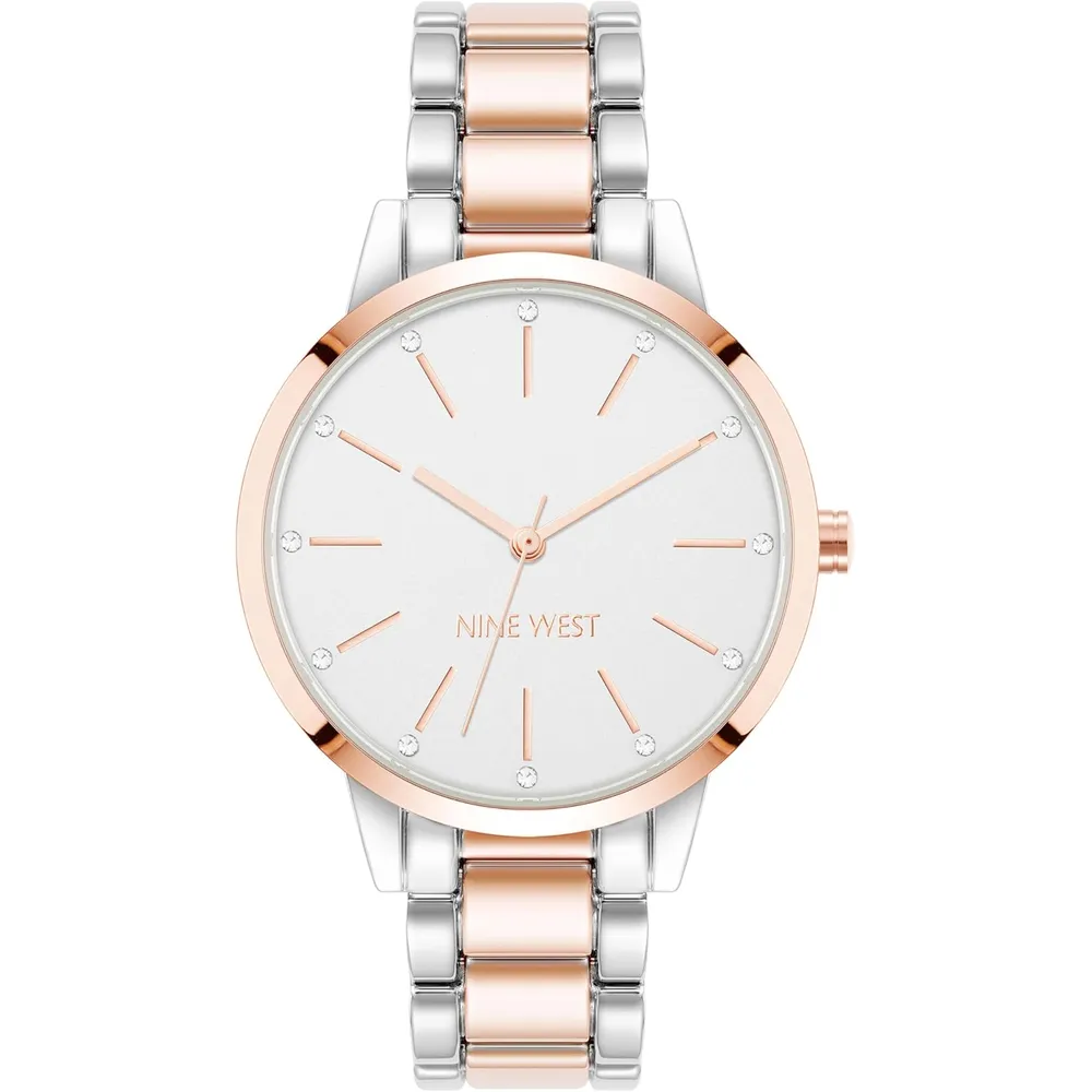 Nine West NW/2098CHGB reloj para dama | 36 mm - Plata Mate/Oro rosa
