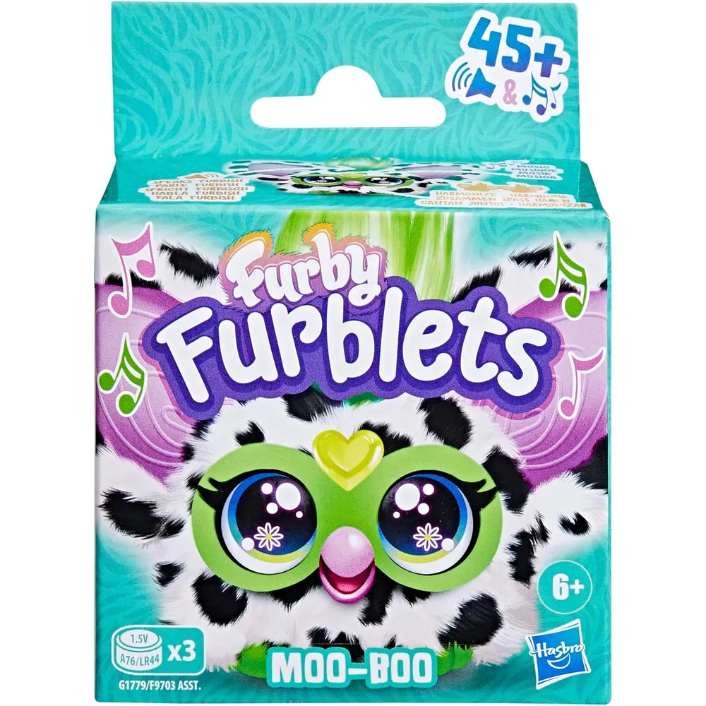 Furby Furblets Moo-Boo Mini Amigo | Blanco/Negro