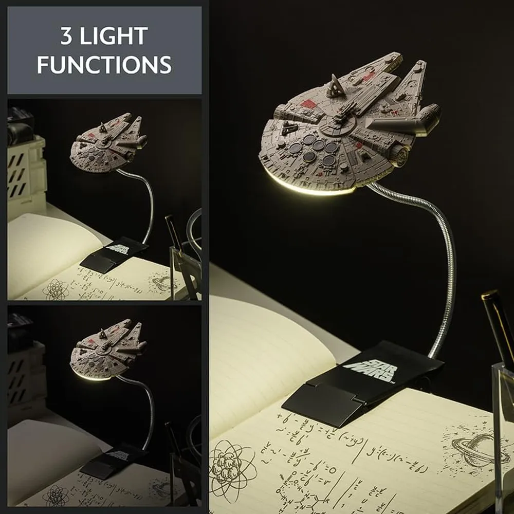 Paladone Star Wars Millennium Falcon, lámpara lectura clip
