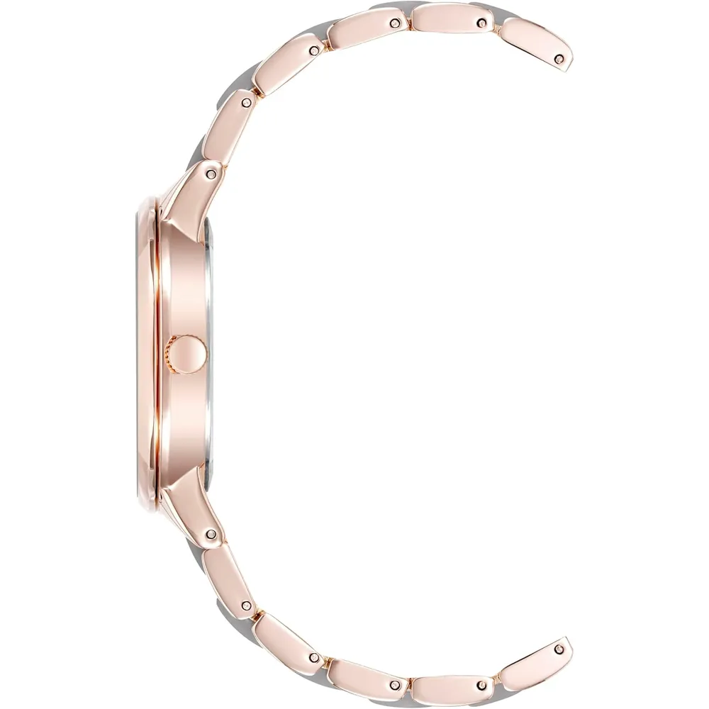Anne Klein AK/1413LBSV reloj para mujer con pulsera de resina | 37 mm - Oro rosa/Gris