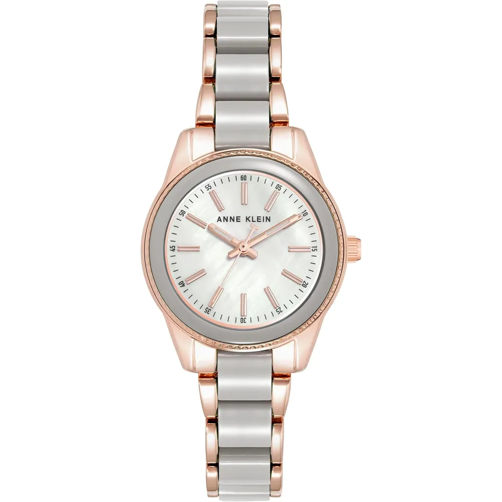 Anne klein AK/3212LPRG reloj de pulsera de resina | 30 mm - Oro rosa/Gris topo