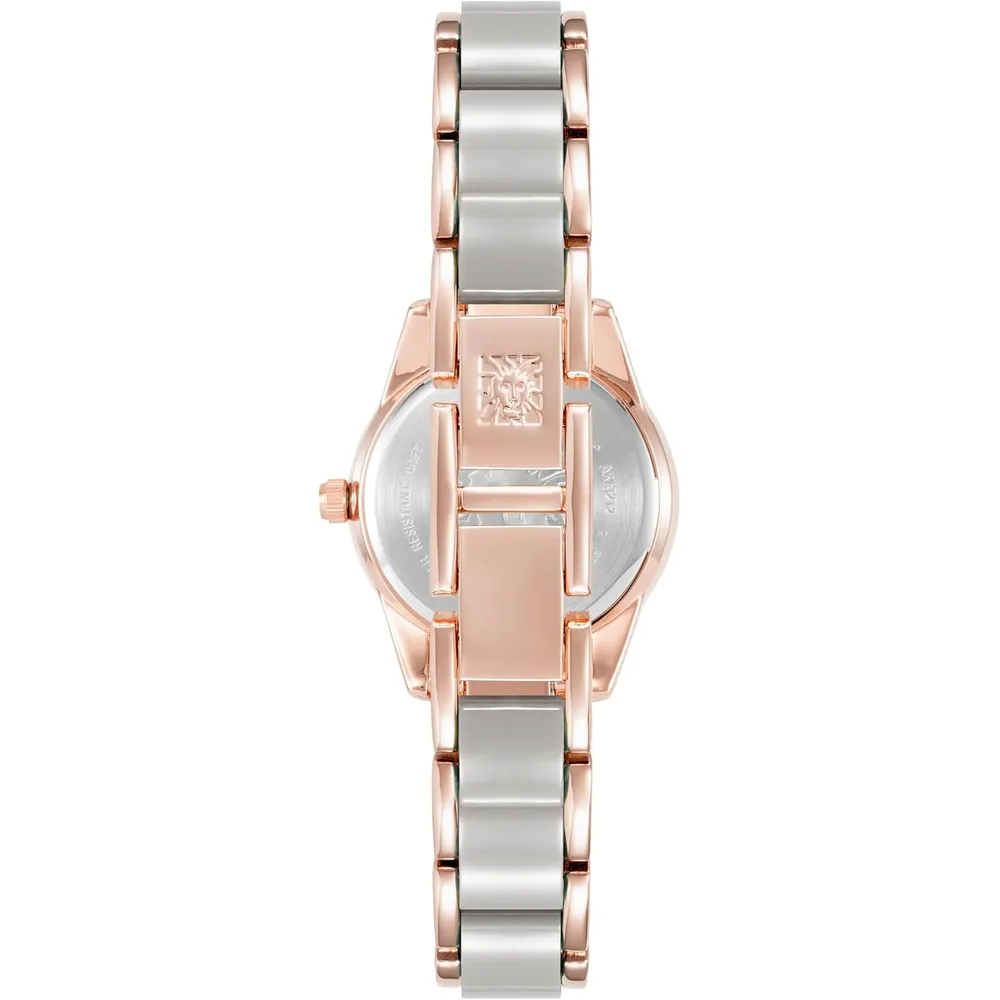 Anne klein AK/3212LPRG reloj de pulsera de resina | 30 mm - Oro rosa/Gris topo