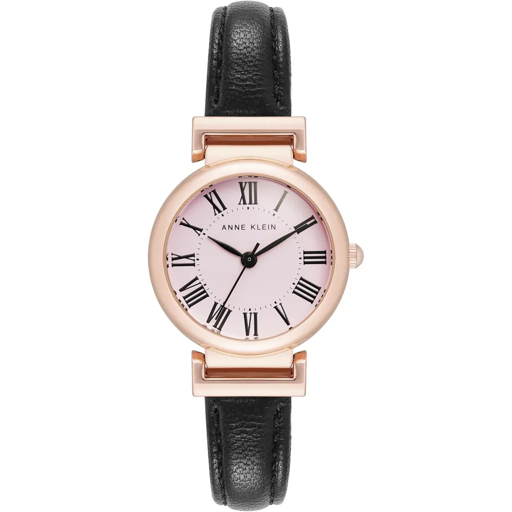 Anne Klein AK/2246CRHY reloj para mujer | 28 mm - Negro/Oro Rosa/Rosa