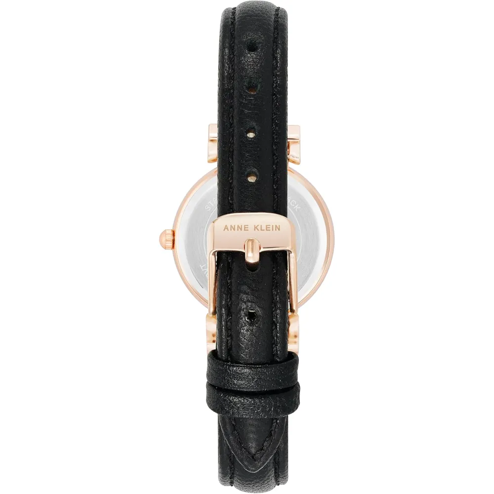 Anne Klein AK/2246CRHY reloj para mujer | 28 mm - Negro/Oro Rosa/Rosa