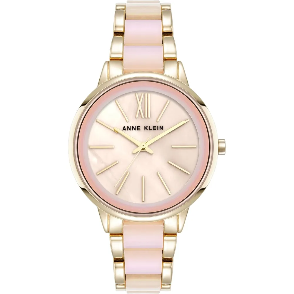 Anne Klein AK/1413LBSV reloj para mujer con pulsera de resina | 37 mm - Oro/blanco