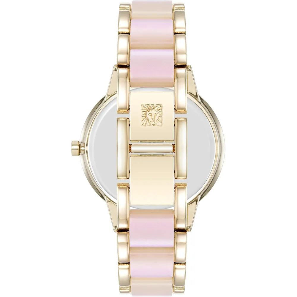Anne Klein AK/1413LBSV reloj para mujer con pulsera de resina | 37 mm - Oro/blanco
