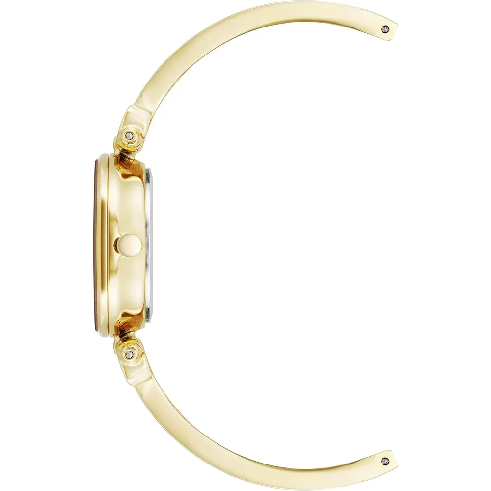 Anne Klein AK/1980BKGB reloj para mujer con diamante y pulsera tipo brazalete | 28 mm - Blanco/Dorado