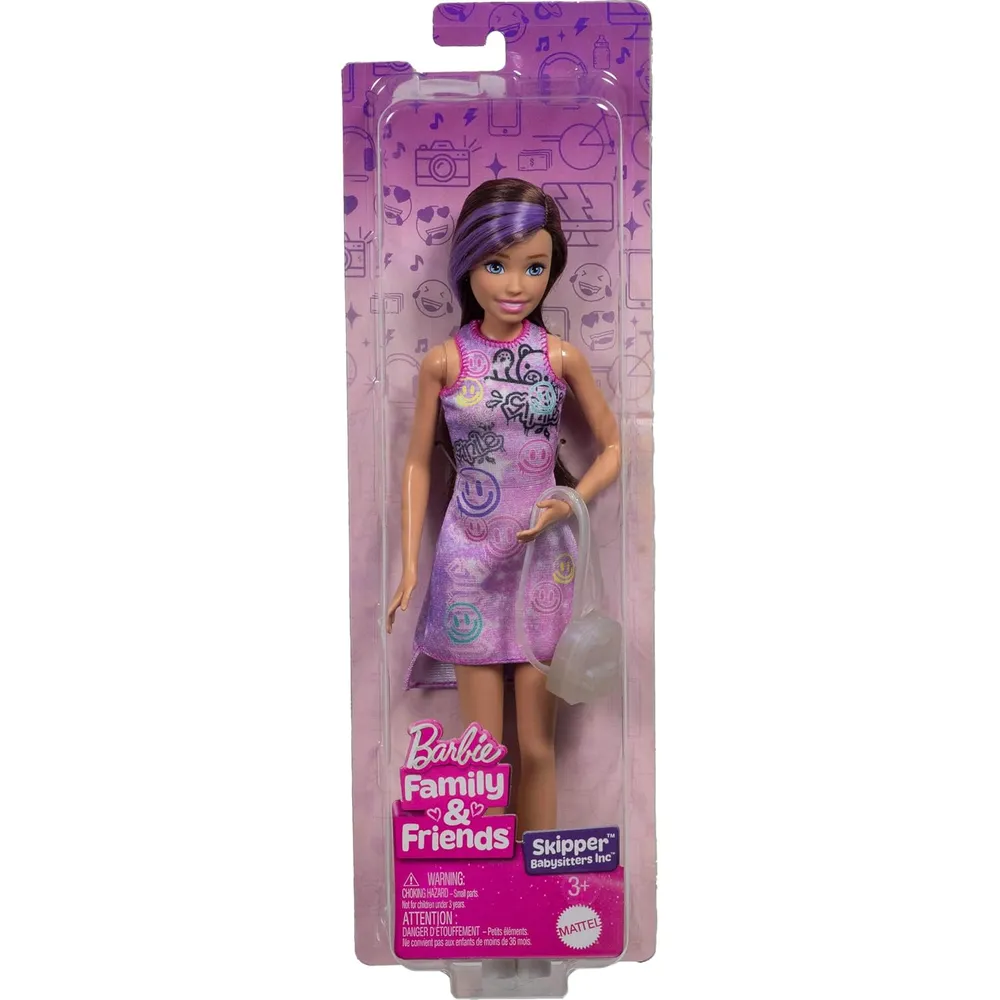 BARBIE SKIPPER BABYSITTERS MUÑECA CON MOCHILA Y ACCESORIOS