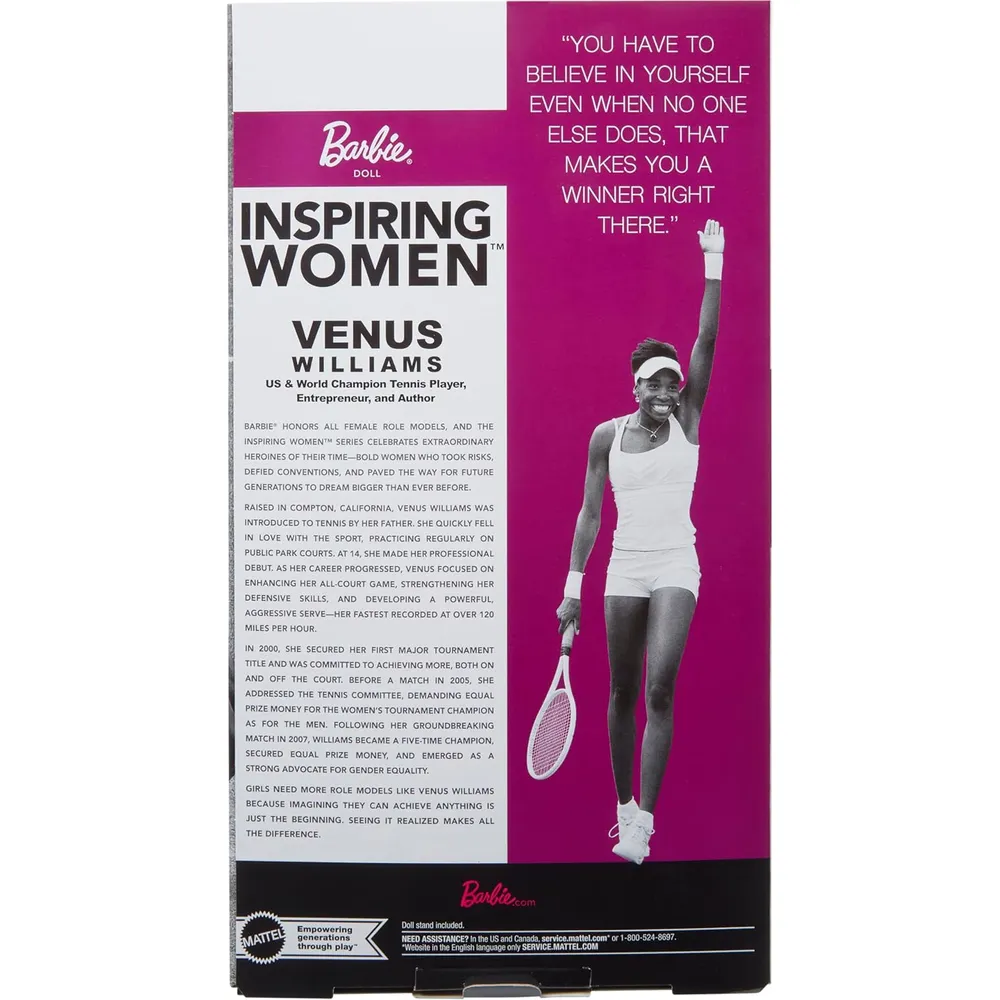 BARBIE MUJERES INSPIRADORAS VENUS WILLIAMS MUÑECA TENISTA