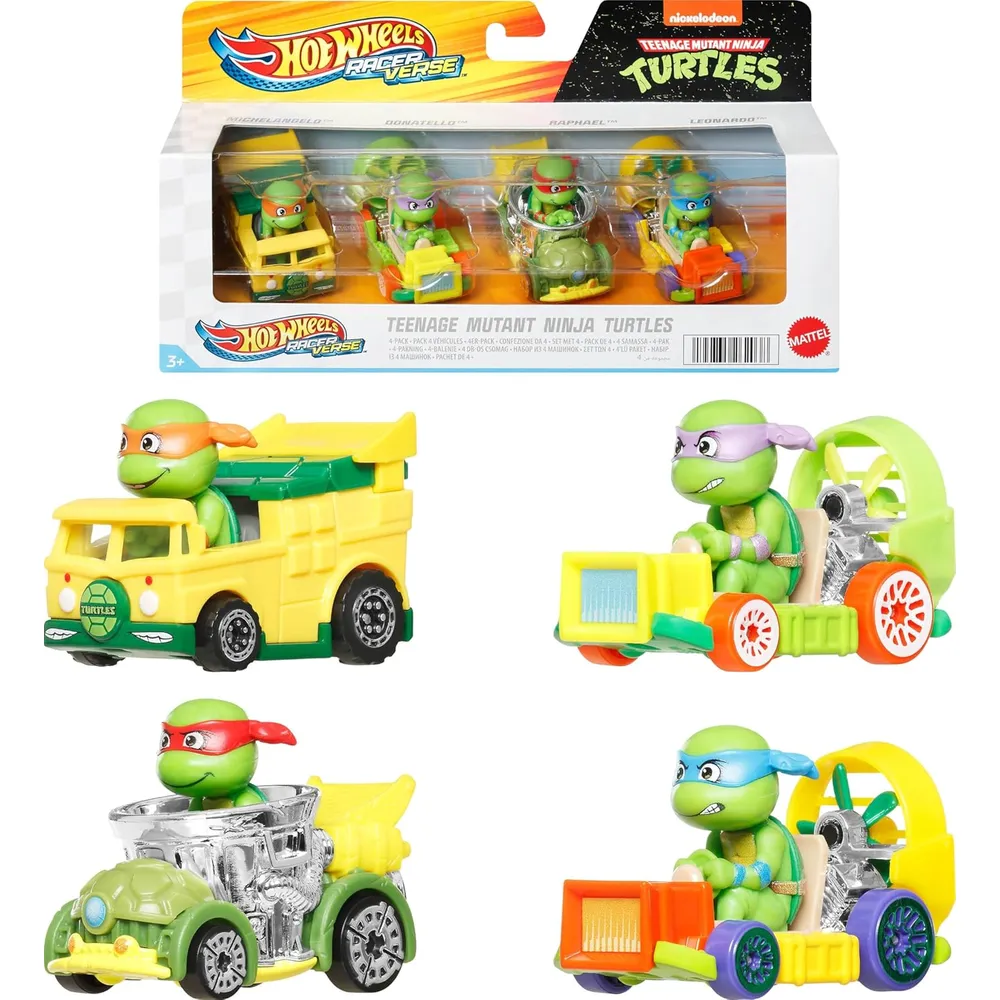 HOT WHEELS TEENAGE MUTANT NINJA TURTLES SET 4 PZS