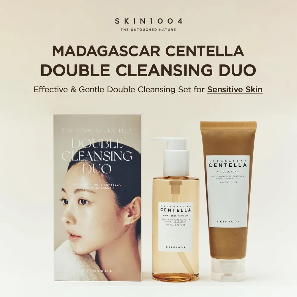 SET LIMPIEZA CENTELLA MADAGASCAR DOBLE LIMPIEZA SKIN1004 |  ACEITE 200 ML + ESPUMA 120 ML
