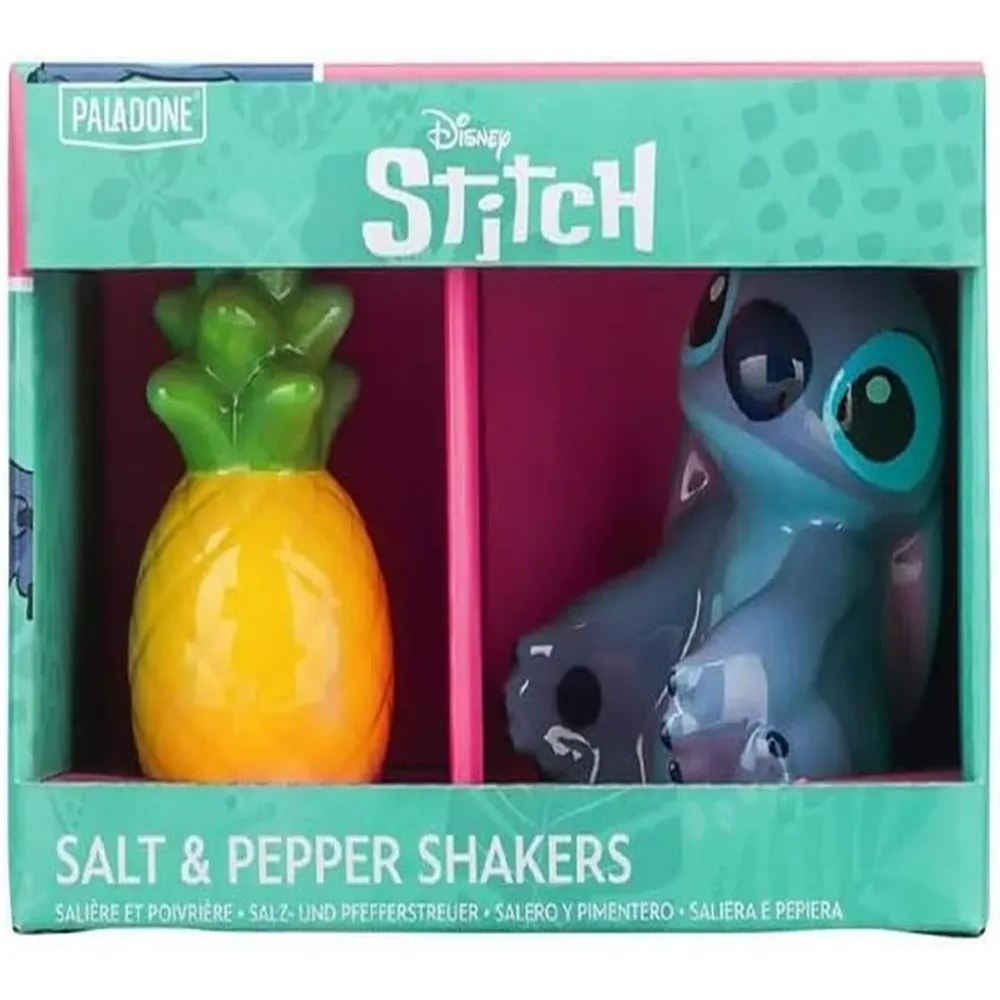 Paladone Stitch y Piña, salero y pimentero cerámico cocina oficial