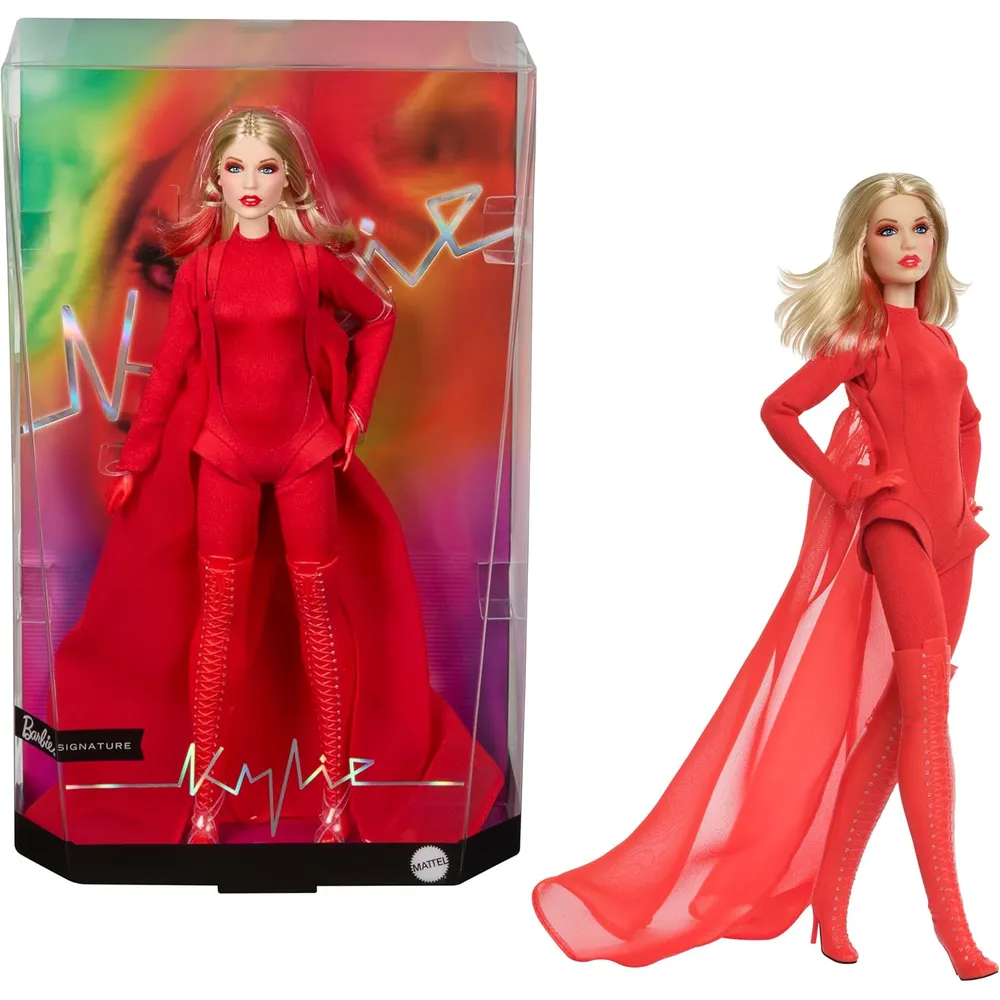 BARBIE SIGNATURE KYLIE MINOGUE MUÑECA PADAM PADAM ROJO