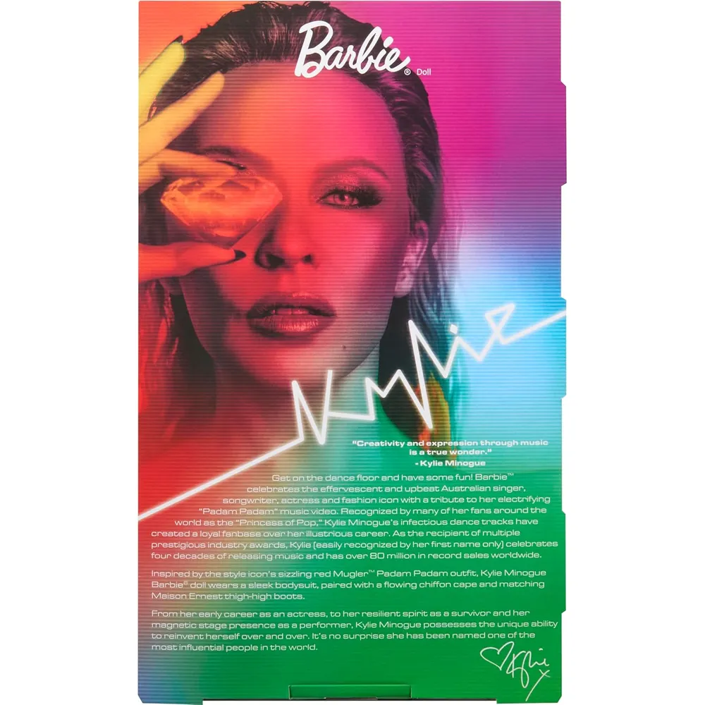 BARBIE SIGNATURE KYLIE MINOGUE MUÑECA PADAM PADAM ROJO