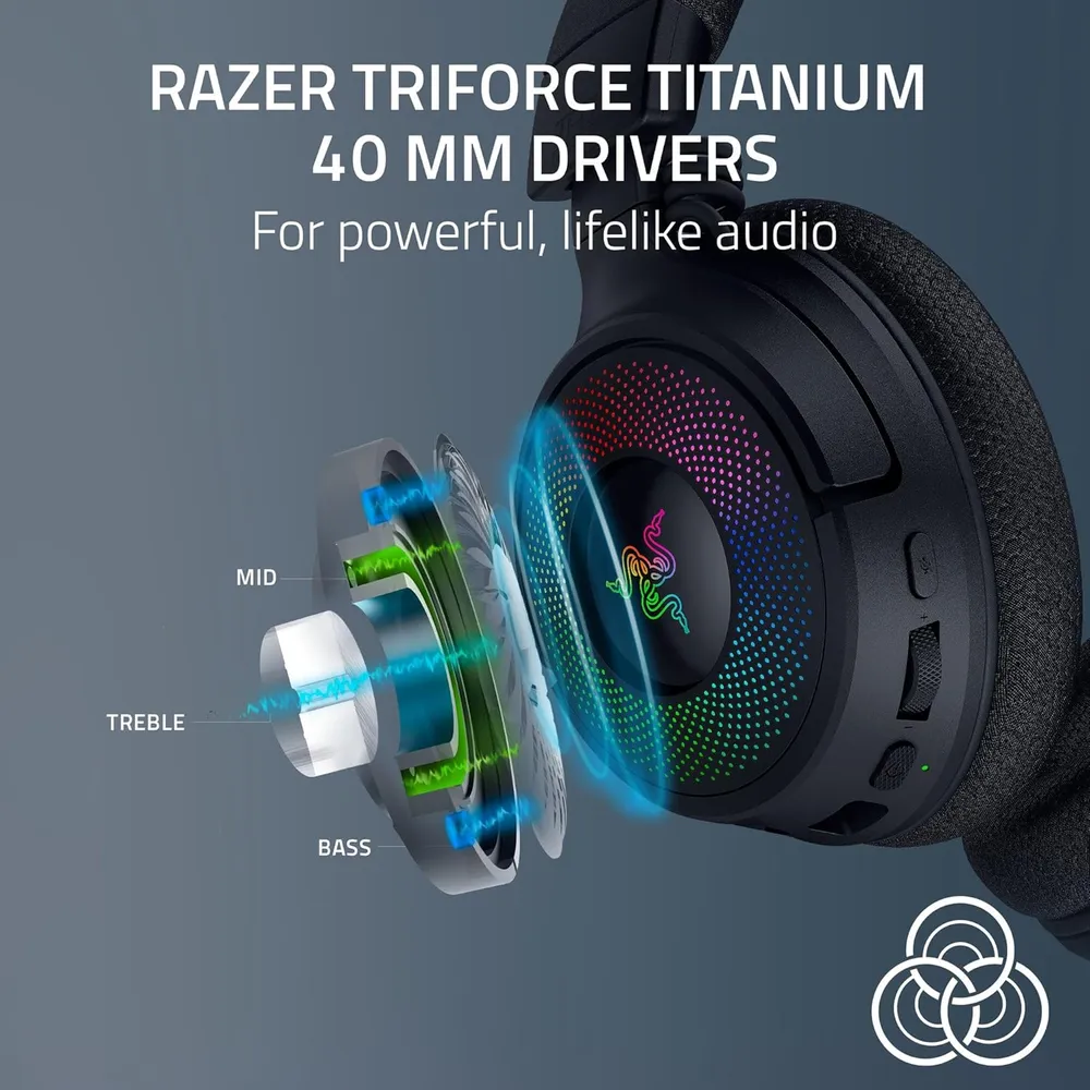 AUDÍFONOS INALÁMBRICOS KRAKEN V4 RAZER | NEGRO