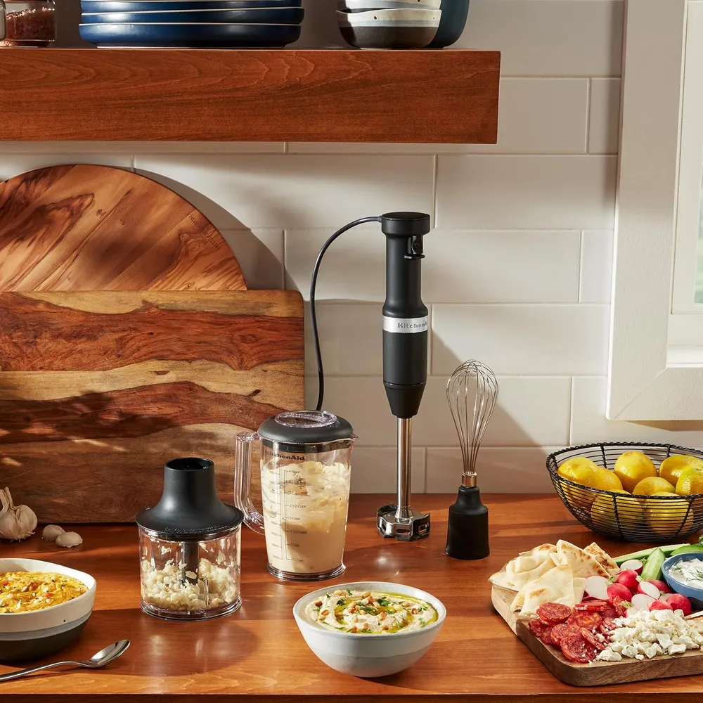 KITCHENAID KHBV83BM, BATIDORA DE MANO CON CABLE Y ACCESORIOS | NEGRO MATE