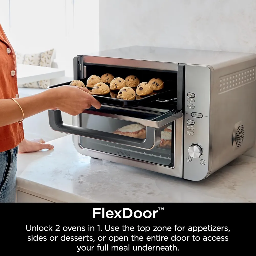 NINJA HORNO DOBLE XL DCT601, FREIDORA DE AIRE 12 EN 1, SMARTFINISH | ACERO