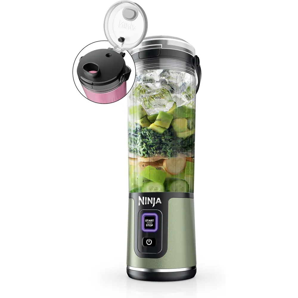 NINJA LICUADORA PORTÁTIL BLAST 500 ML, INALÁMBRICA, RECARGABLE | VERDE OLIVA