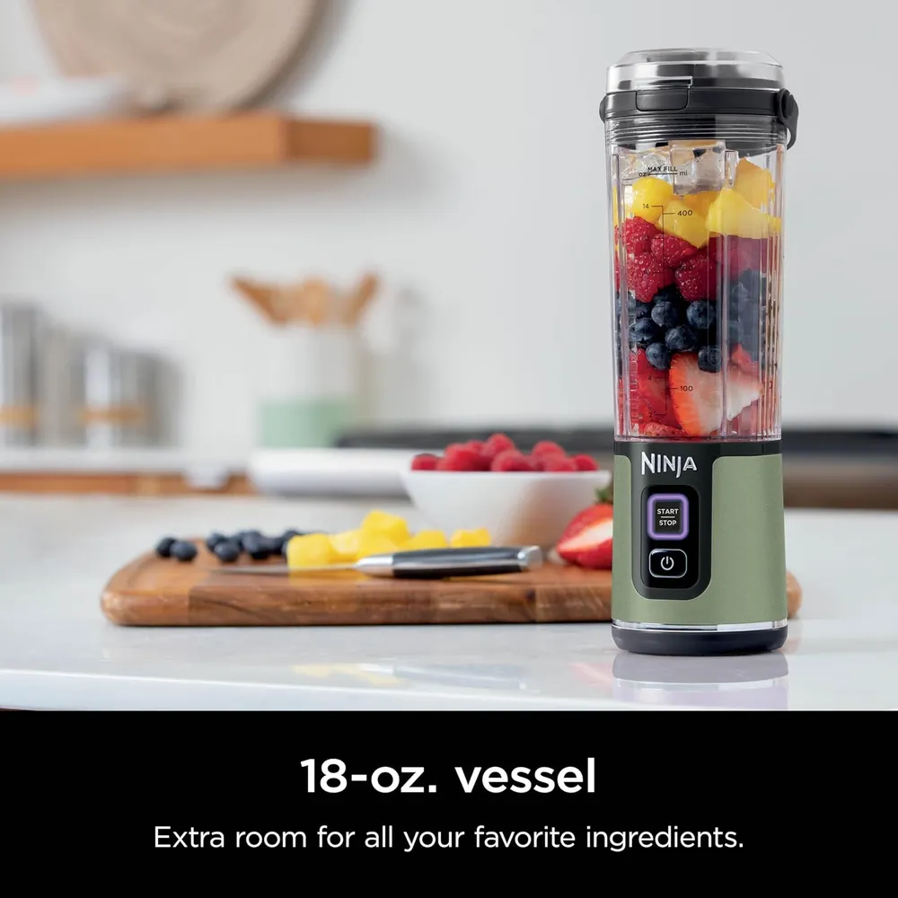 NINJA LICUADORA PORTÁTIL BLAST 500 ML, INALÁMBRICA, RECARGABLE | VERDE OLIVA