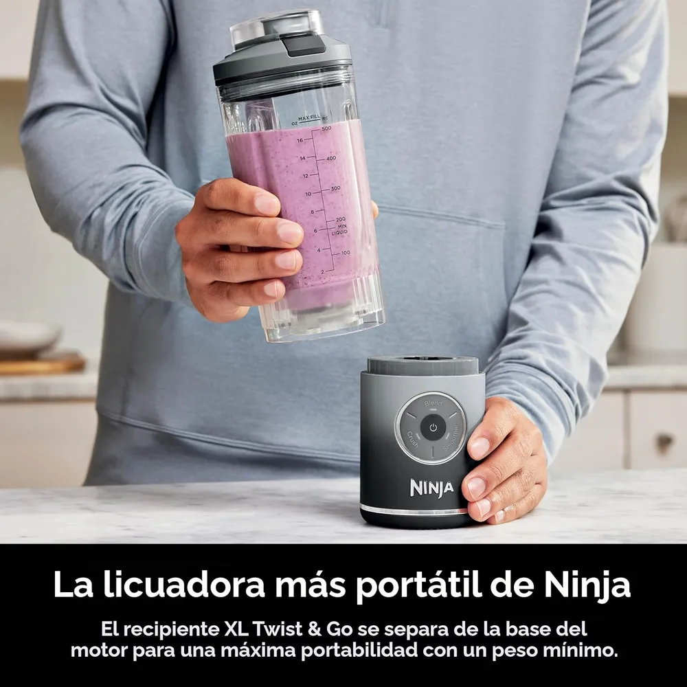 NINJA BLAST MAX BC251GY, LICUADORA PORTÁTIL 22 OZ, TWIST & GO | GRIS