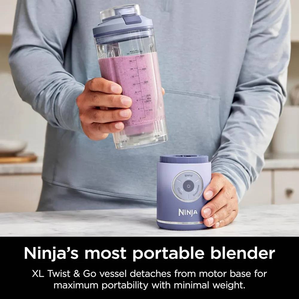 NINJA BLAST MAX BC251LD, LICUADORA PORTÁTIL 22 OZ, TWIST & GO | LAVANDA