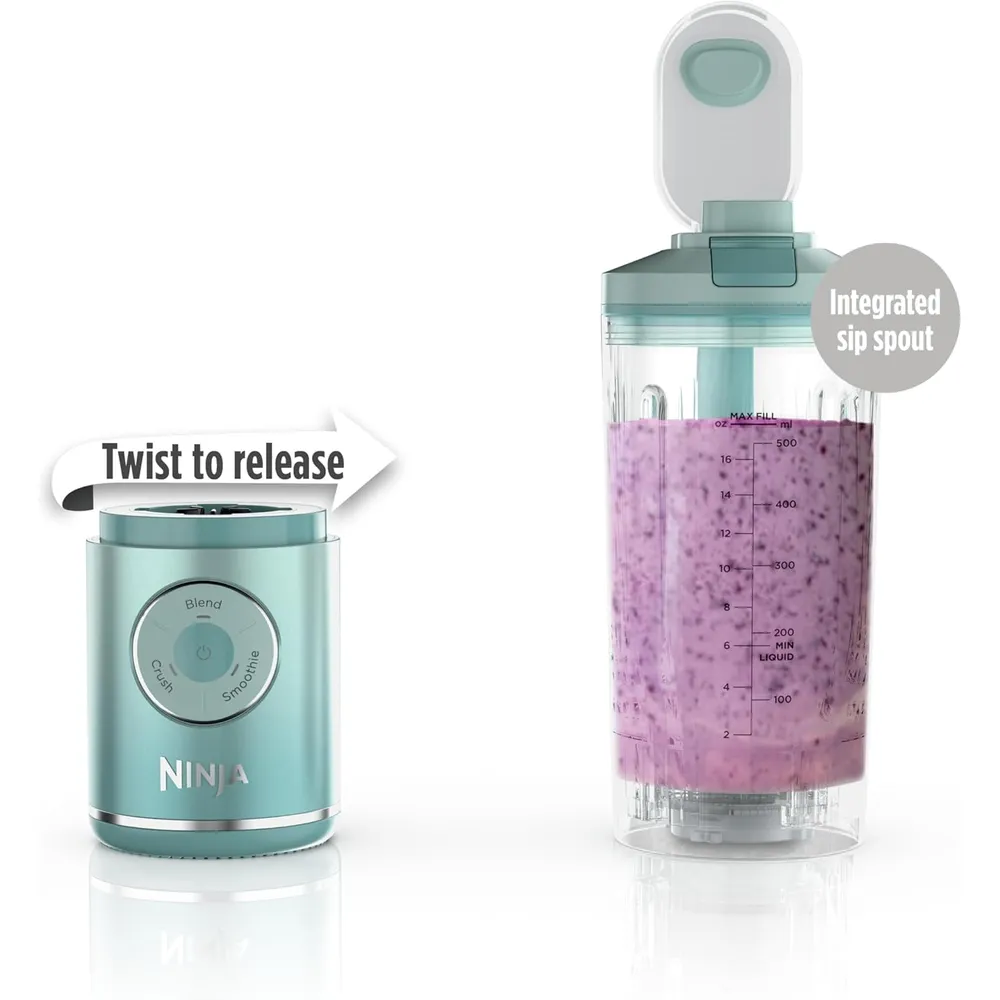 NINJA BLAST MAX BC251MT, LICUADORA PORTÁTIL 22 OZ, TWIST & GO | VIDRIO MARINO