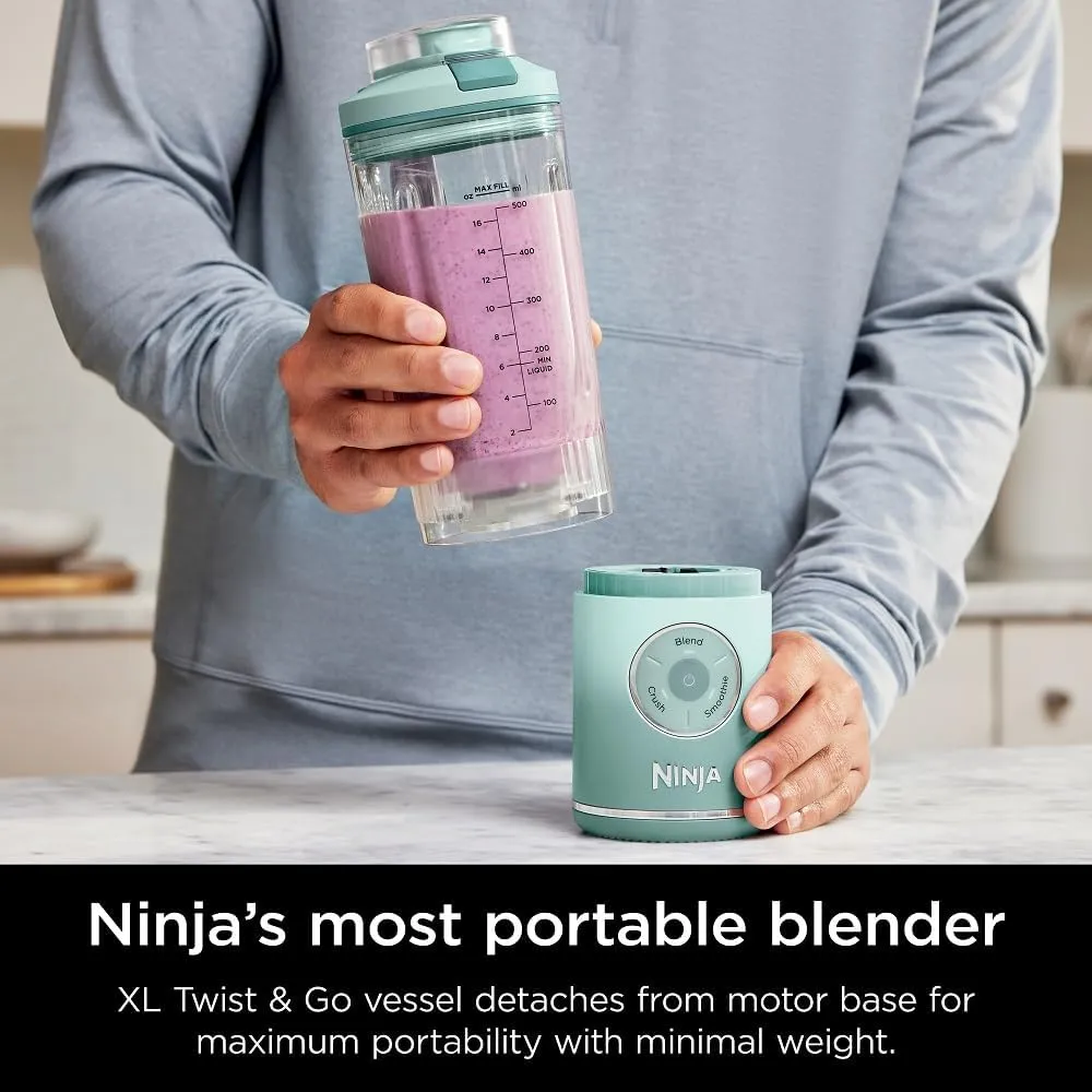 NINJA BLAST MAX BC251MT, LICUADORA PORTÁTIL 22 OZ, TWIST & GO | VIDRIO MARINO