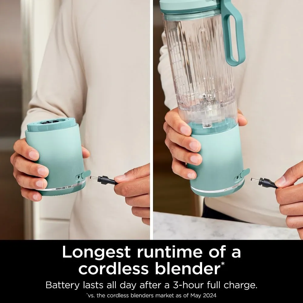 NINJA BLAST MAX BC251MT, LICUADORA PORTÁTIL 22 OZ, TWIST & GO | VIDRIO MARINO