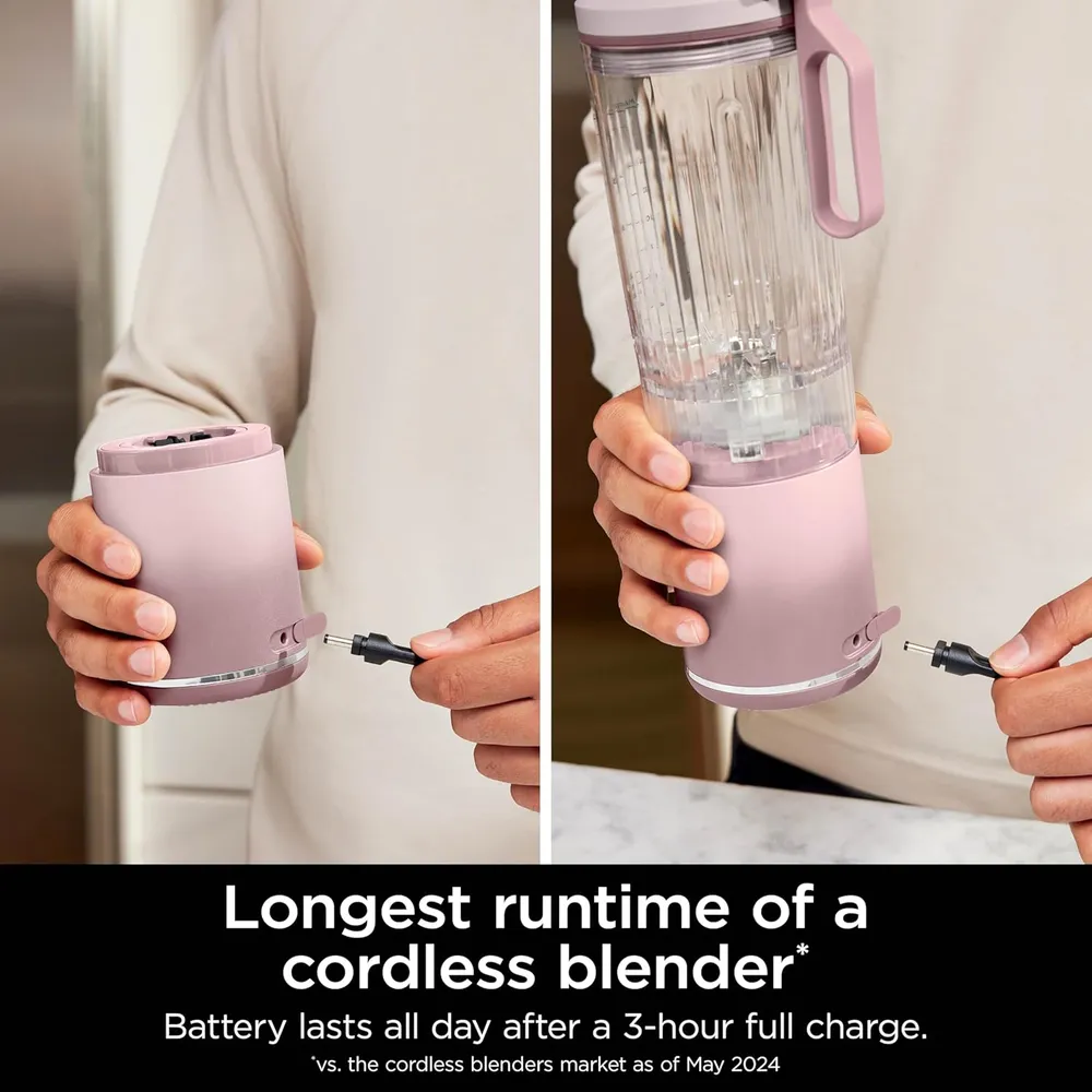 NINJA BLAST MAX BC251PK, LICUADORA PORTÁTIL 22 OZ, TWIST & GO | ROSA