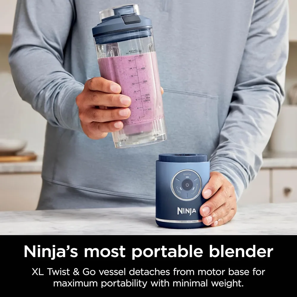 NINJA BLAST MAX BC251NV, LICUADORA PORTÁTIL 22 OZ, TWIST & GO | AZUL MARINO