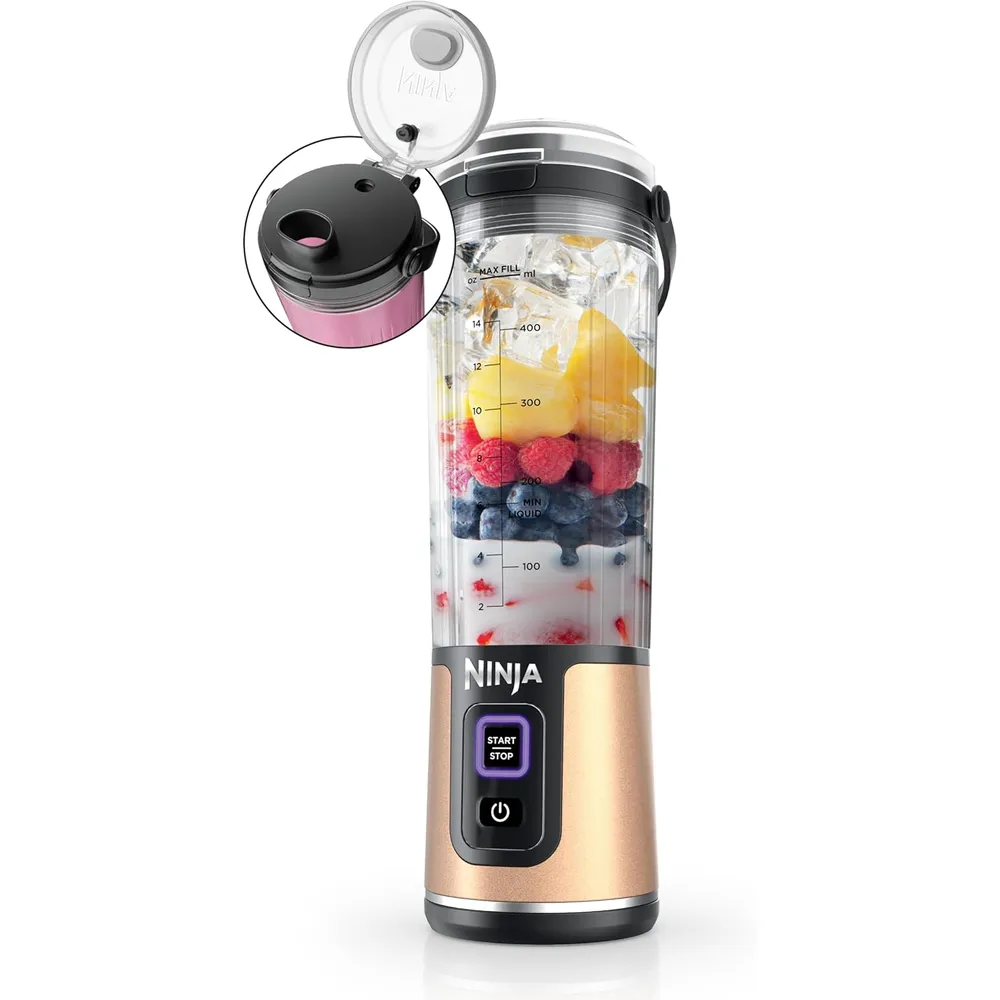 NINJA BLAST BC151CP, LICUADORA PORTÁTIL 500 ML, INALÁMBRICA | COBRE METÁLICO