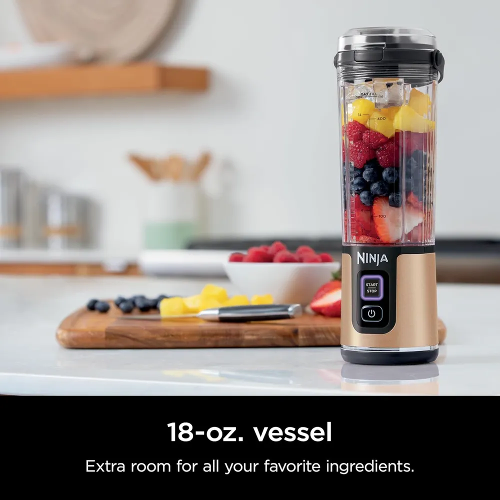 NINJA BLAST BC151CP, LICUADORA PORTÁTIL 500 ML, INALÁMBRICA | COBRE METÁLICO