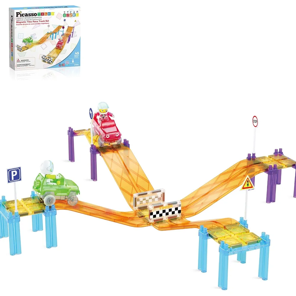 PISTA CARRERAS MAGNÉTICA CON AUTOS Y FIGURAS PICASSOTILES