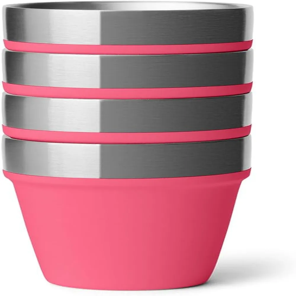 YETI Rambler Juego de 4 vasos de chupito con estuche de transporte color rosado