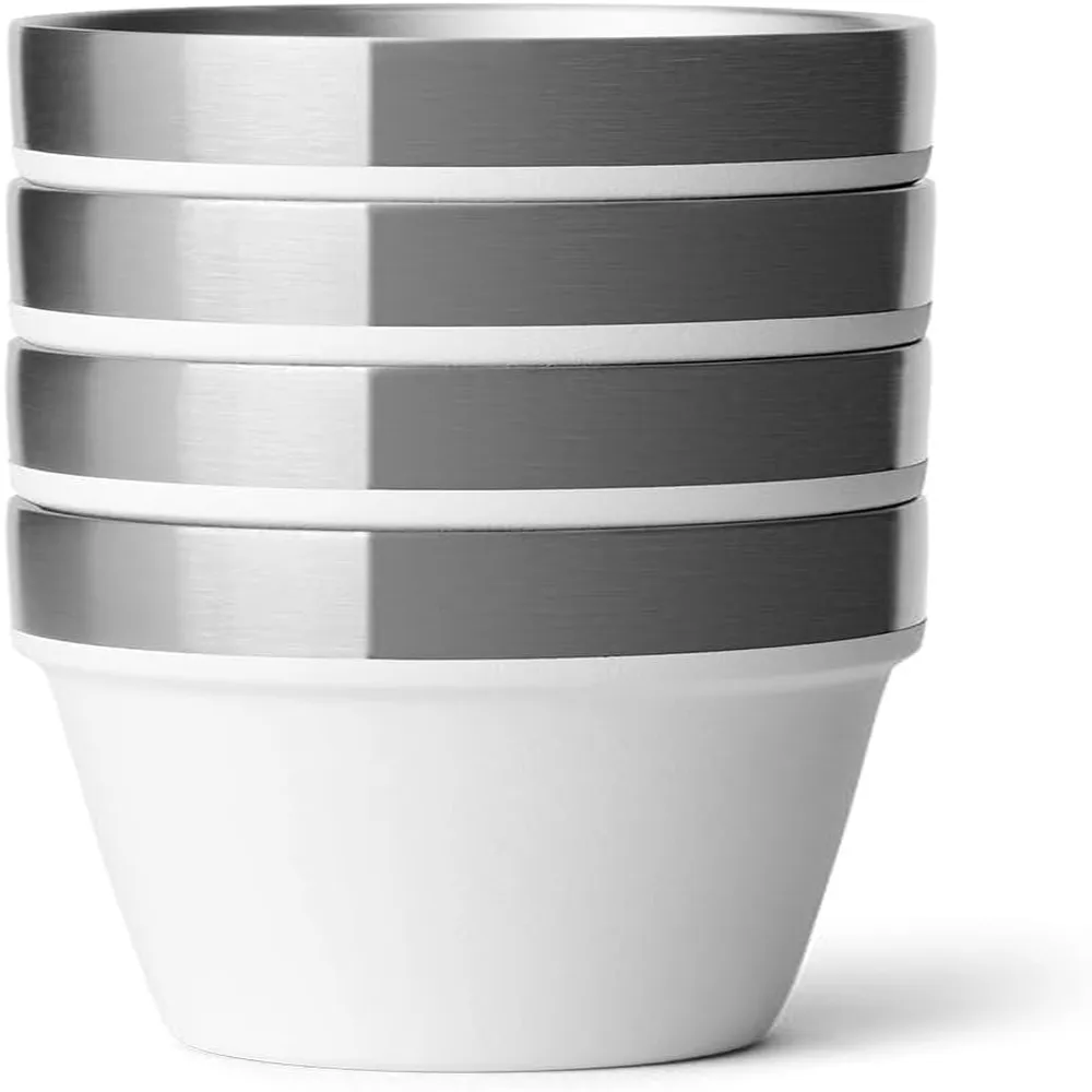 YETI Rambler Juego de 4 vasos de chupito con estuche de transporte color blanco
