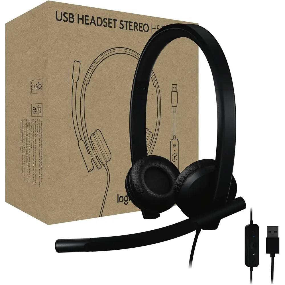 AUDÍFONOS ALÁMBRICOS H570E ESTÉREO USB-A LOGITECH | NEGRO