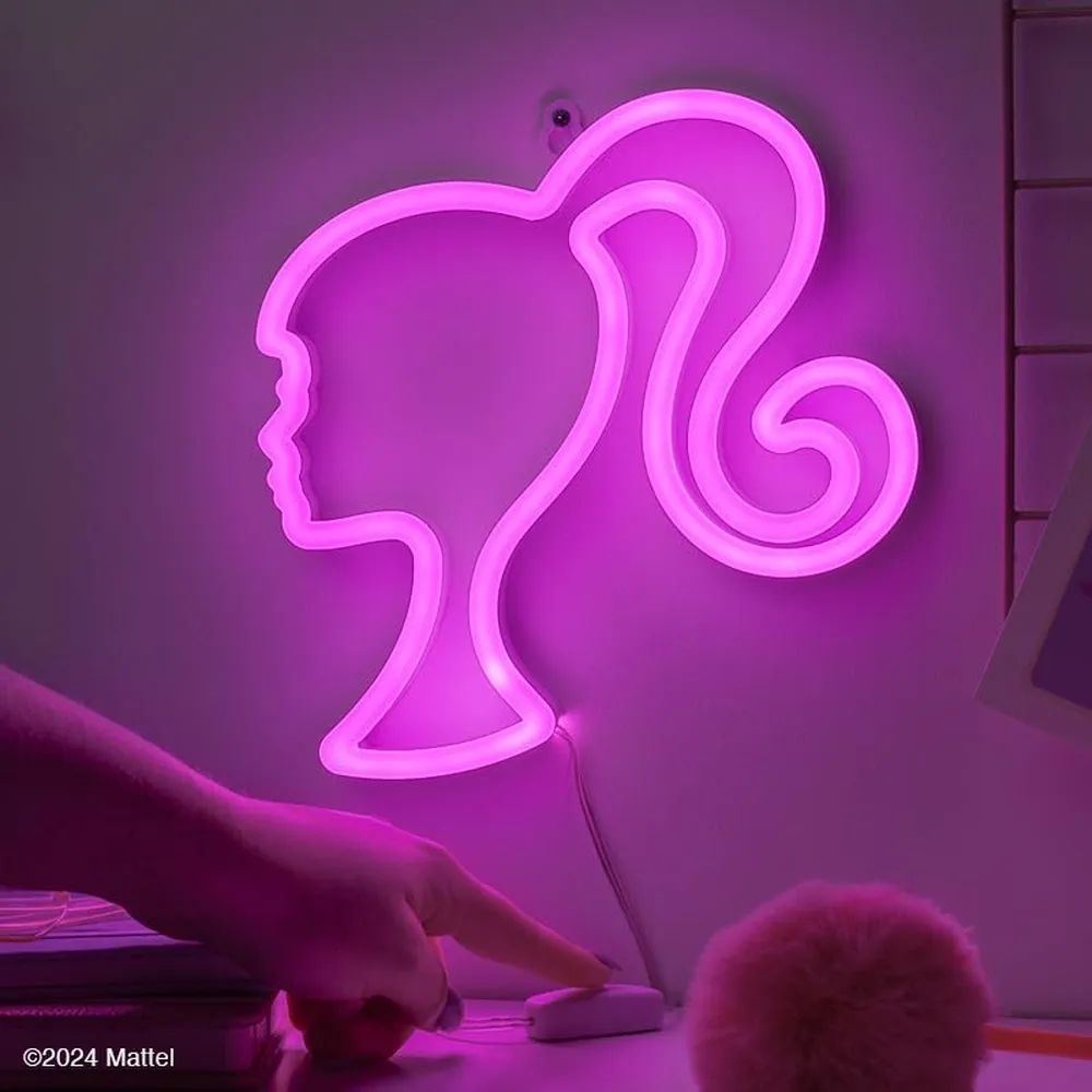 Paladone Barbie, lámpara LED neón muñeca rosa oficial